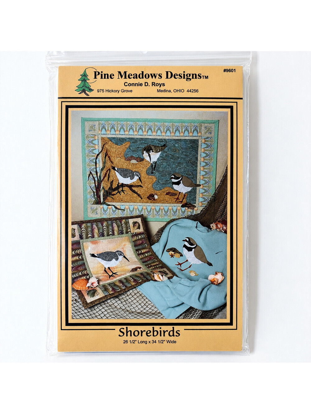 Pine Meadows Designs Shorebirds Quilt Applique Pattern #9601 Connie D Roys 1996